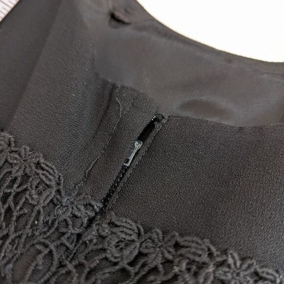 Vintage Black Sheath Dress with Lace and Bow - Picture 13 of 13
